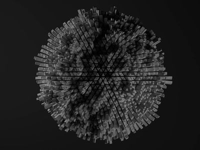 Abstract mint light spheres on a dark background