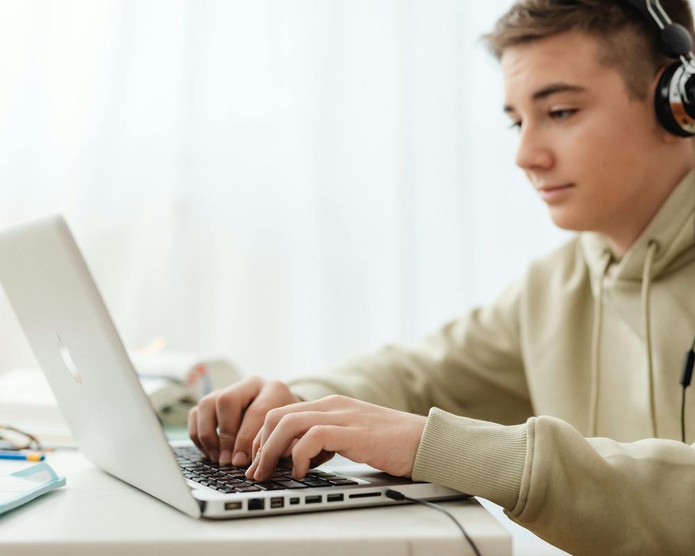 Close up of a calm person focusing on distance